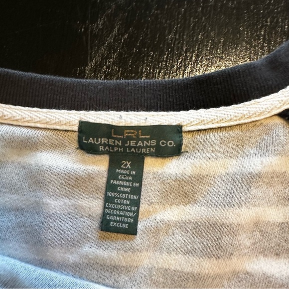 Ralph Lauren XXL 2X Black and White 3/4th length Sleeve Crewneck Sweater Zipper - Picture 3 of 8